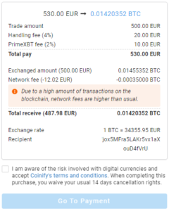 Phantom Market Caps Partners With Coinify To Make Buying Bitcoin Even Easier - Coinify 4 Transaction details 240x300